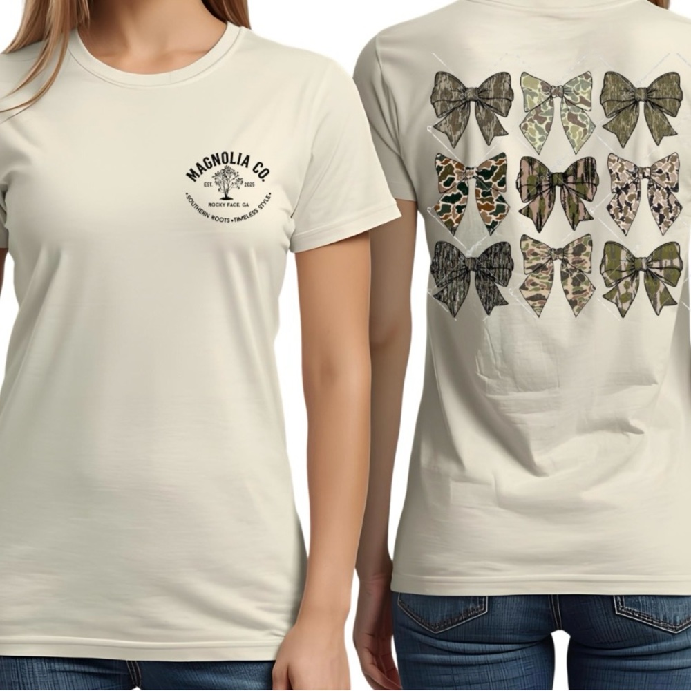 Magnolia Co White Bow Graphic Tee